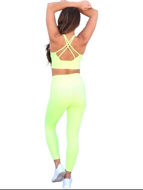 PREVAIL Neon Yellow Leggings & Sports Bra Set